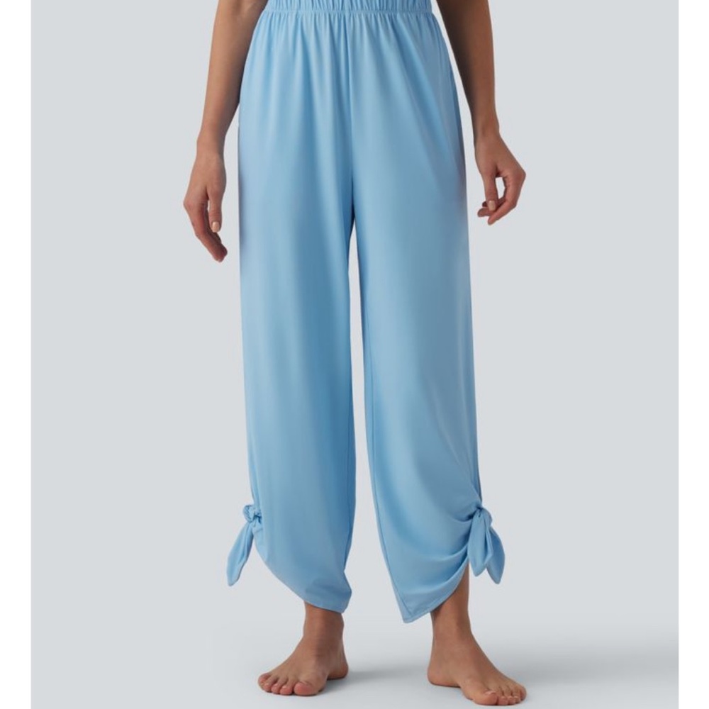 Halara Light Blue Tie Hem Pants